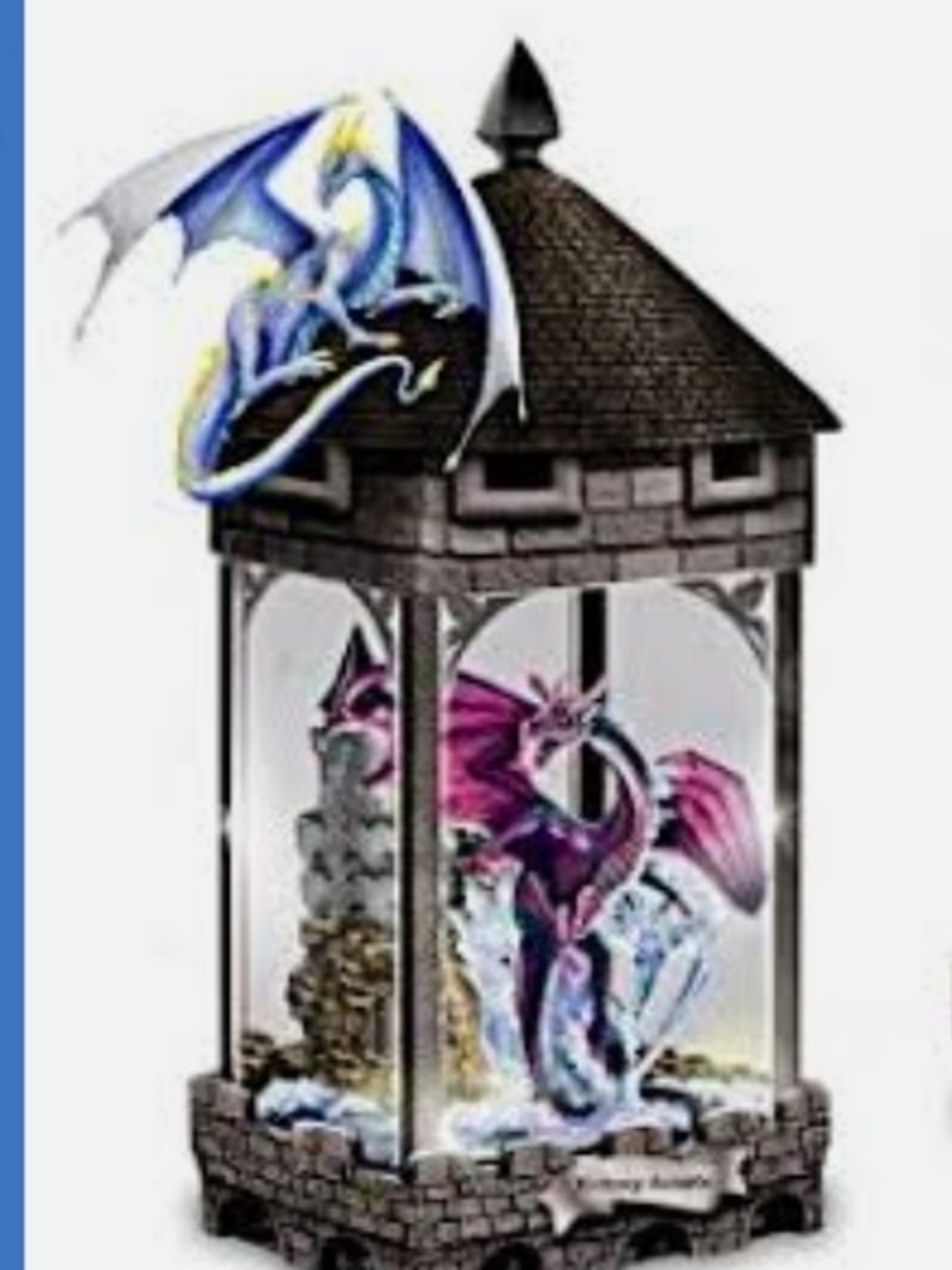Decorative Dragon Lantern Figurine - Blue & Purple